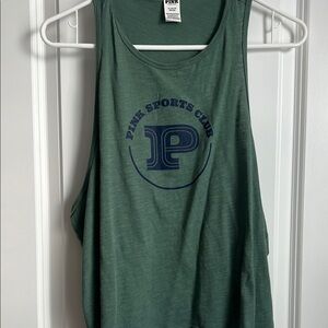 Pink Sports Club Green Tank Top